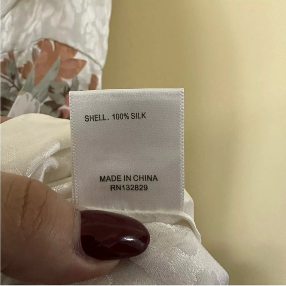 LPA Silk Ruffle Floral Leopard Maxi Sleeveless Dress Women XS White - Picture 9 of 12